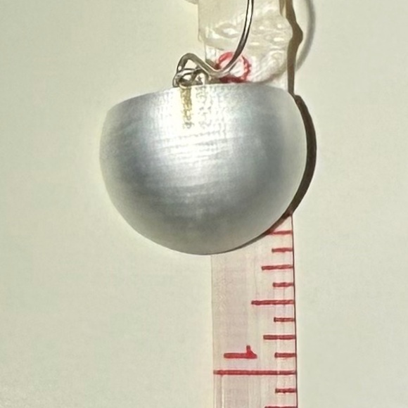 Alexis Bittar Hand Carved Clear White Lucite Half Circle Earrings - Picture 3 of 4